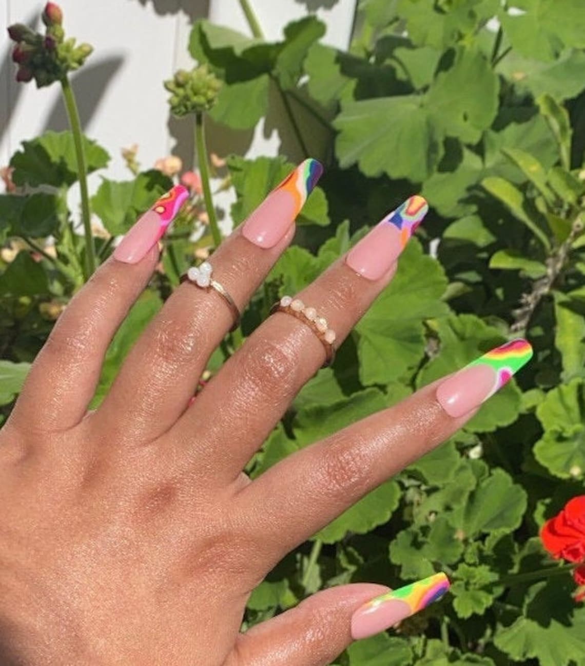 Summer nails press on nails psychedelic nails | Etsy