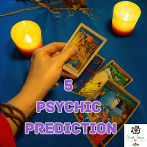 5 predicciones psíquicas futuras, lectura de cartas del tarot, adivino de adivinación clarividente, lectura media, lectura de astrología