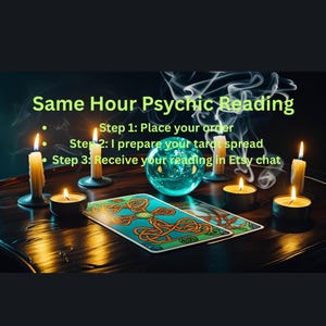 Lectura psíquica a la misma hora: respuesta instantánea del tarot con foto de la tirada. Entrega en el chat de Etsy.