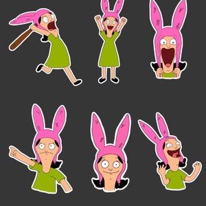 Bob’s Burgers Stickers | Louise Belcher iPad Laptop Notebook Bullet Journal Bujo Water Resistant Weatherproof Water Bottle Kawaii stickers