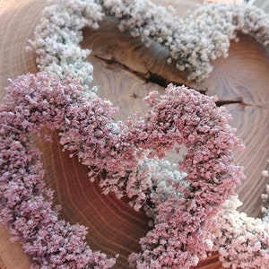 Heart - dried flower heart - gypsophila heart - heart made of gypsophila - give hearts - flower heart