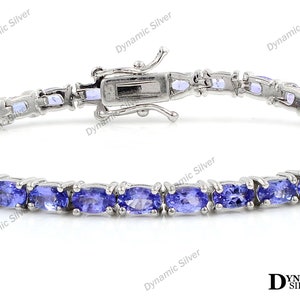 Natural Tanzanite Bracelet\ 925 Sterling Silver\ Tanzanite Tennis Bracelet\ December Birthstone\ Line Bracelet\ Gift For Her\ Gift For Mom