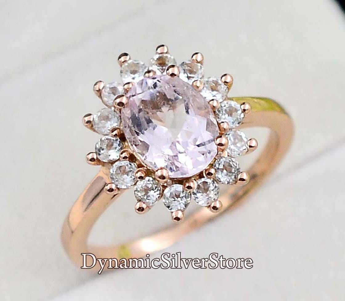 Details about   Natural Morganite Pink Gemstone Ring 925 Sterling Silver Women's Wedding Jewelry 