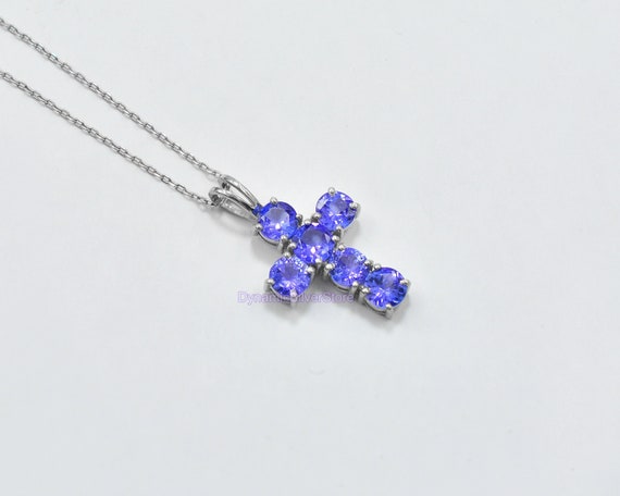 Amazon.com: Ross-Simons Ethiopian Opal and 1.90 ct. t.w. Tanzanite Cross  Pendant Necklace in Sterling Silver. 18 inches: Clothing, Shoes & Jewelry