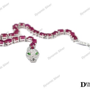 Silver Cobra Bracelet\ Natural Ruby Bracelet\ 925 Sterling Silver\ Ruby Tennis Bracelet\ Ruby Jewelry\ July Birthstone\ Gift For Girlfriend