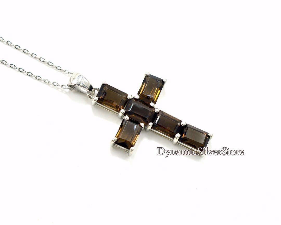 Smoky Quartz Cross Pendant main image 1