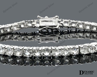 Natural Healing Crystal Quartz Bracelet, 925 Sterling Silver, Dainty Tennis Bracelet, Crystal Therapy Bracelet, Women Jewelry, Gift For Her