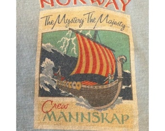 Installation crew shirt for the original Norway Pavilion Disney Epcot Blue XL