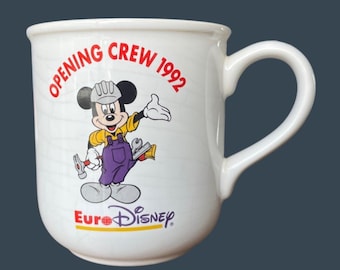 Euro Disney 1992 CAST Member MICKEY MOUSE Opening Day Crew Mug Hornsea Pottery