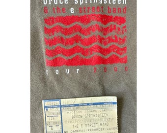 Bruce Springsteen & The E Street Band Tour 2000 T-Shirt XL w/Concert Ticket