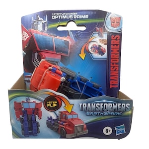 Transformers Earthspark Optimus Prime 1-Step Flip Changer Action Hasbro