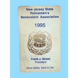 1995 New Jersey State Policemen&#39;s Benevolent Association Safety Card