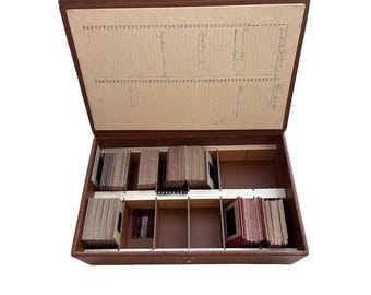 Vintage Kodak Kodachrome Slide Collection 139 pcs In Brown Leather Embossed Box
