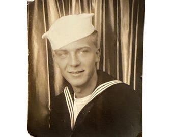 1940's Navy Man Black/white Photo Booth Photograph Pewter Frame Selangor silver