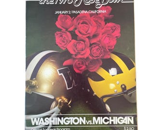 Washington Vs. Michigan 1978 Rose Bowl Official Souvenir Program