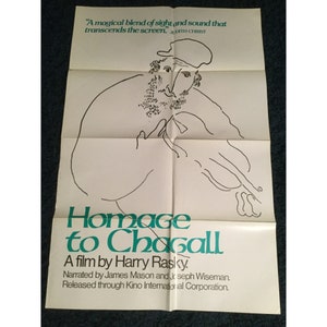 Homage to Chagall The Colours of Love 1977 Movie Theatre Lobby Poster Canada