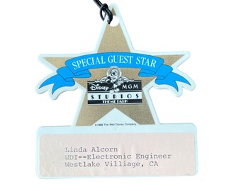 WDI Disney MGM Studios 1989 Special Guest STAR Linda Alcorn Imagineering Badge