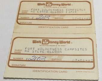 Walt Disney World 1982 Fort Wilderness Campsite Cards Linda and Steve Alcorn