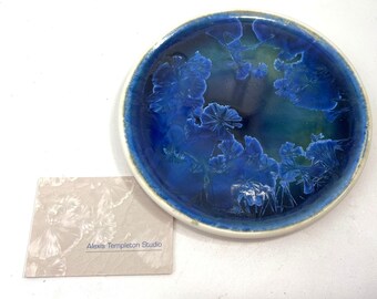 Alexis Templeton Newfoundland Glazed Ceramic Plate 6.5" Blue & White Handcrafted