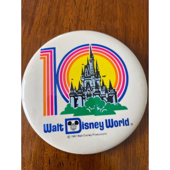1981 Walt Disney World 10th Anniversary Button Pi… - image 1