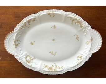 Theodore Haviland Limoges France Oval Platter 16" Antique Porcelain Floral