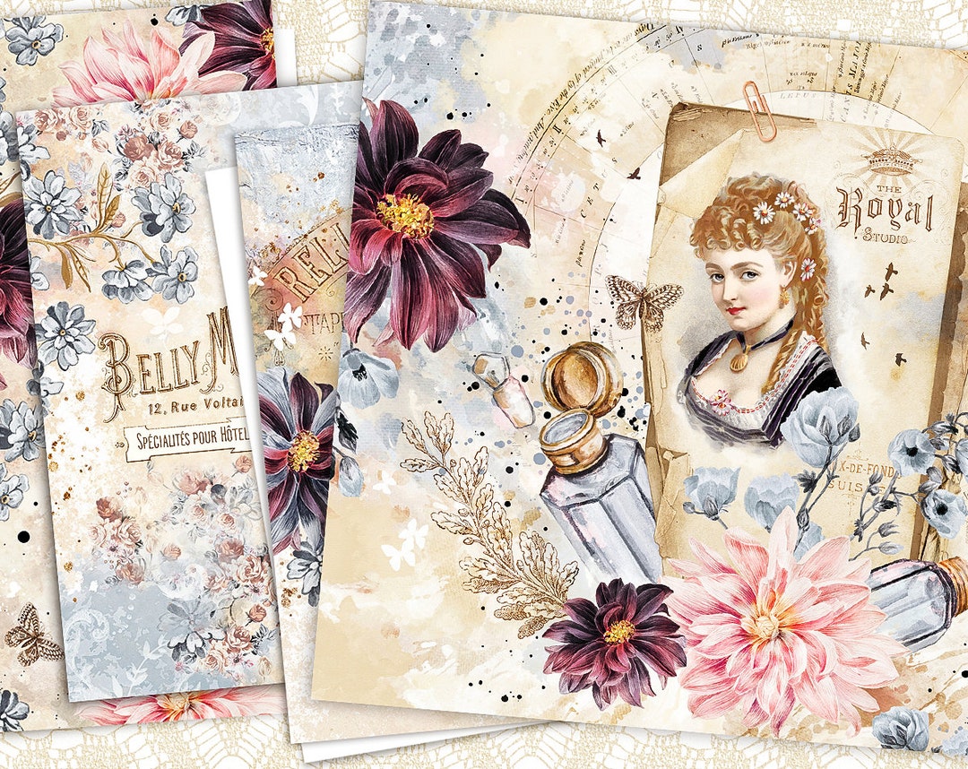 Junk Journal Printable Papers, Victorian Ladies Papers, Vintage Woman ...