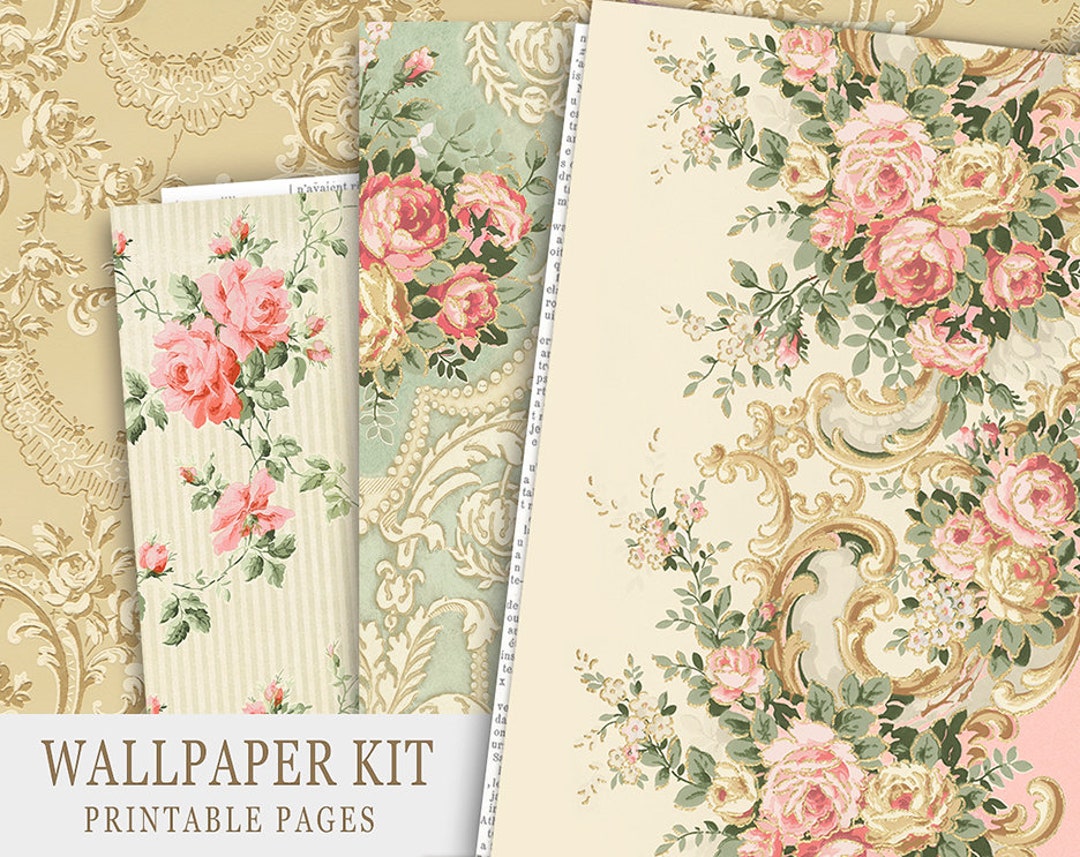 Vintage Wallpaper Junk Journal Kit Antique Papers Journal - Etsy