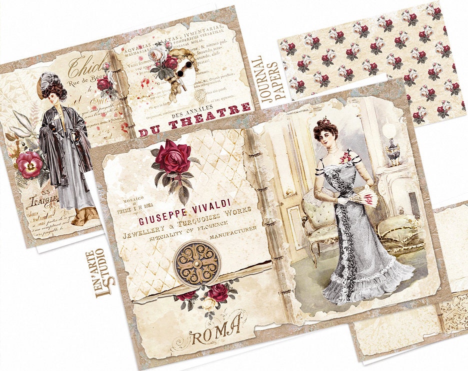 Vintage Victorian Ladies Junk Journal Kit Vintage Woman Junk - Etsy