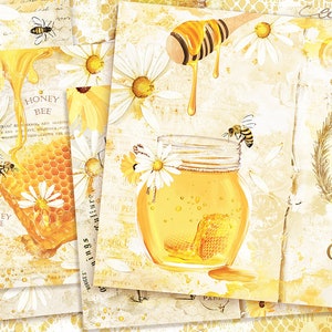 Bee Journal Pages, Digital Junk Journal Papers, Honey Bee Printable Kit, Queen Bee Collage Sheet, Beekeeper Papers, Beehives Vintage Pages