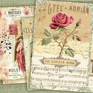 Vintage Junk Journal Pages, Junk Journal Basic Papers, Printable Collage Sheets,Distressed Journal Crafting Paper,Neutral Textures Parchment