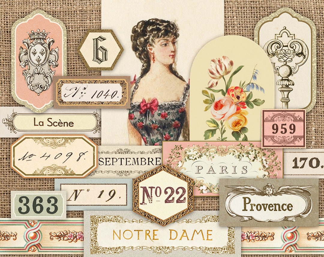 vintage-french-journal-ephemera-junk-journal-papers-french-journal-labels-paris-printable-vintage-numbers-ephemera-junk-journal-supplies-etsy