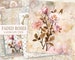 Junk Journal Kit, Faded Roses Collage Sheet, Vintage Roses Printable Pages,Floral Digital Paper, Scrapbooking Antique Papers, Rose Old Paper 