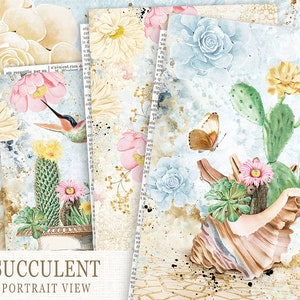 Succulent Junk Journal Printable Papers, Vintage Cactus Paper,Plants Antique Papers,Cacti Collage Sheets,Botanical Paper,Desert Cacti,Garden