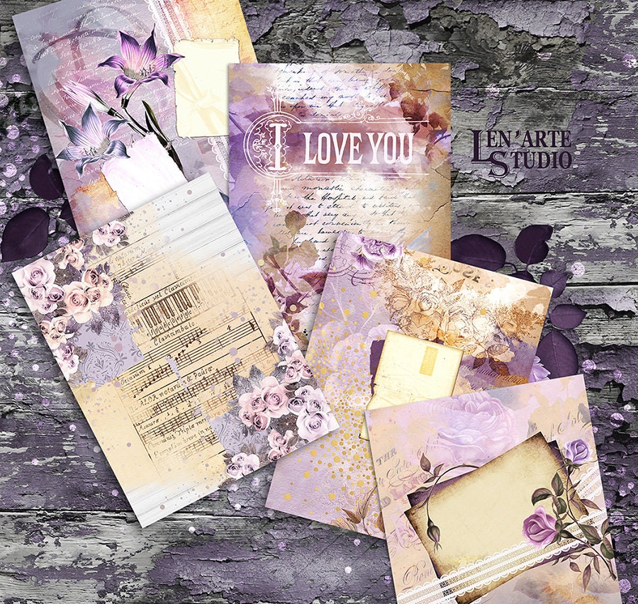Vintage Floral Printable Junk Journal Kit, Ephemera Kit, Victorian ...