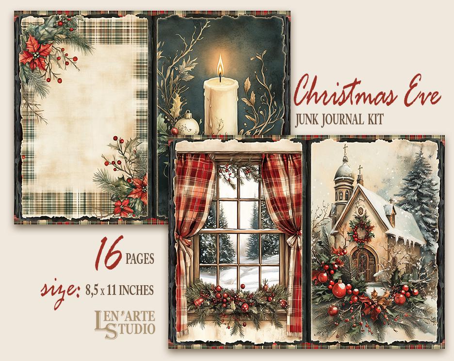 Christmas Junk Journal Kit, Vintage Christmas Digital Papers, Christmas ...