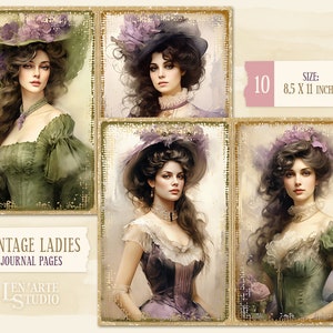 Victorian Ladies Junk Journal Pages, Vintage Woman Collage Sheet ...