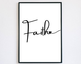 Faith Quote print| Inspirational Quote| Bedroom Print| Positive word art| Bible verse wall art|