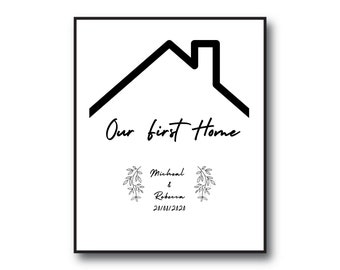 Personalised Housewarming Gifts, Personalised Home Map, First Home Gift for Couple, Home Sweet Home, Our First Home,