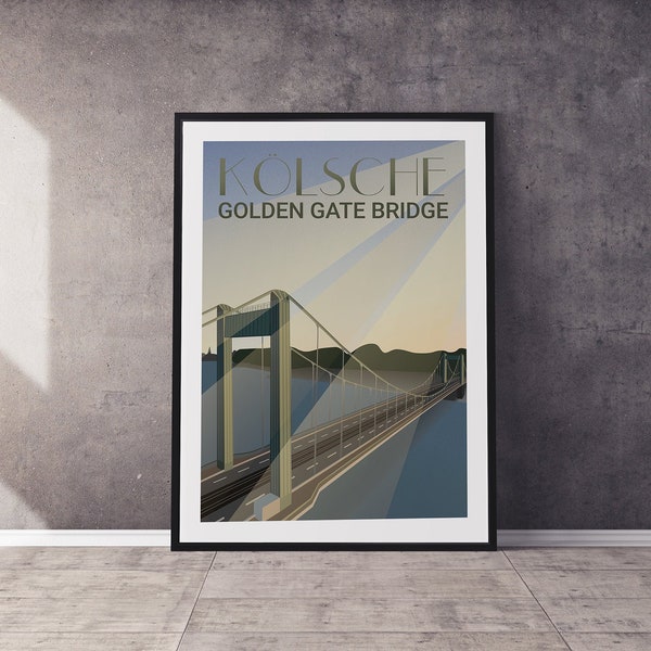 Kölsche Golden Gate Bridge, Köln, Poster, Digitaldruck