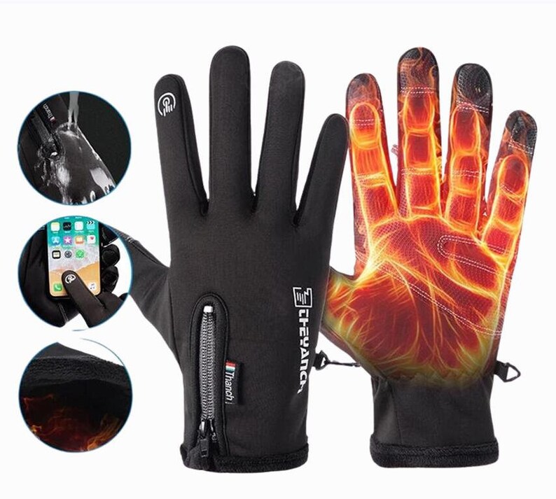 Autumn and winter outdoor warm gloves windproof waterproof ...