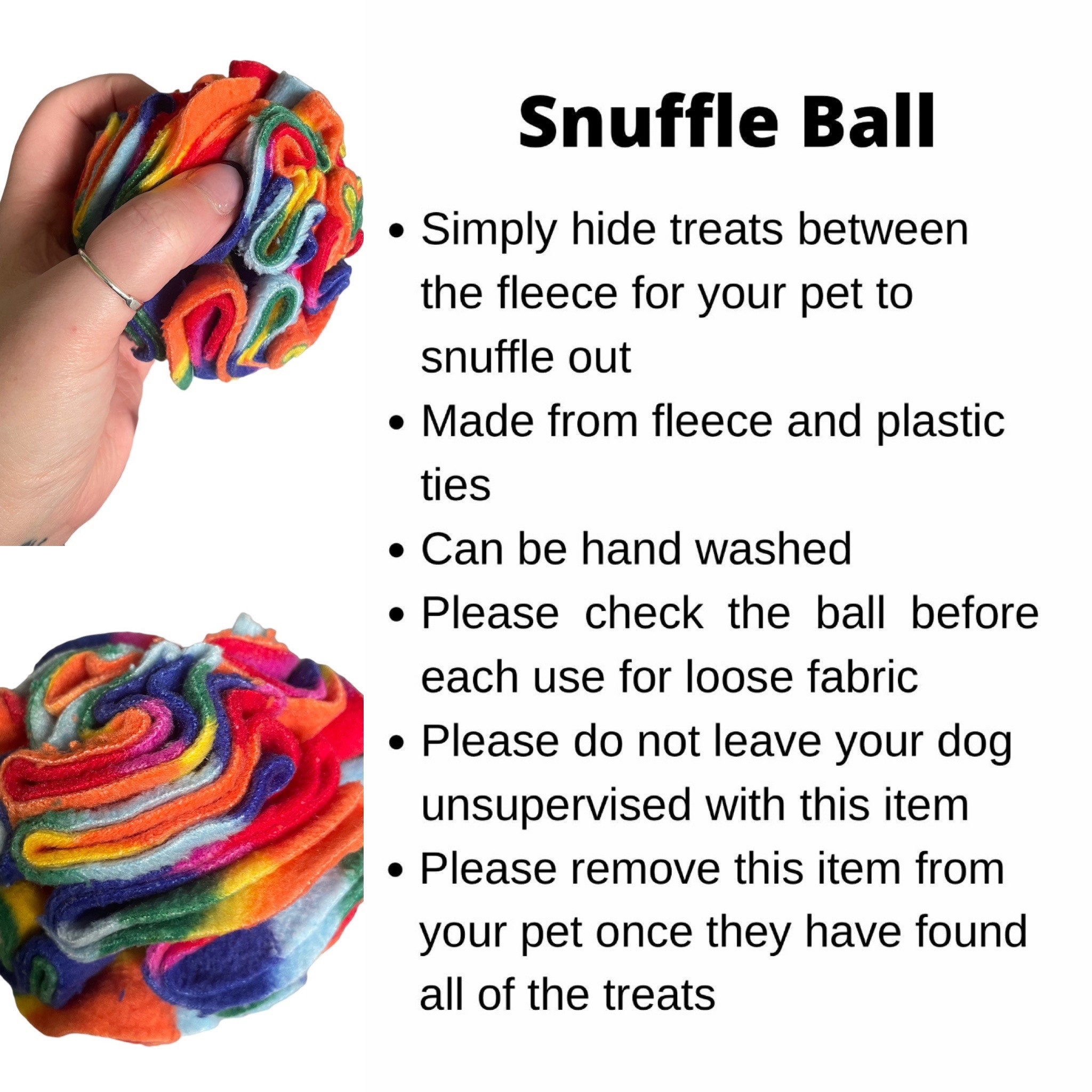 Mini Snuffle Ball Rainbow, 4 Inch Size, Snuffle, Dog Enrichment, Pet  Enrichment, Treat Dispenser, Dog Toy 