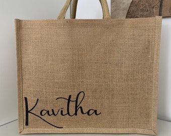 small hessian tote bags