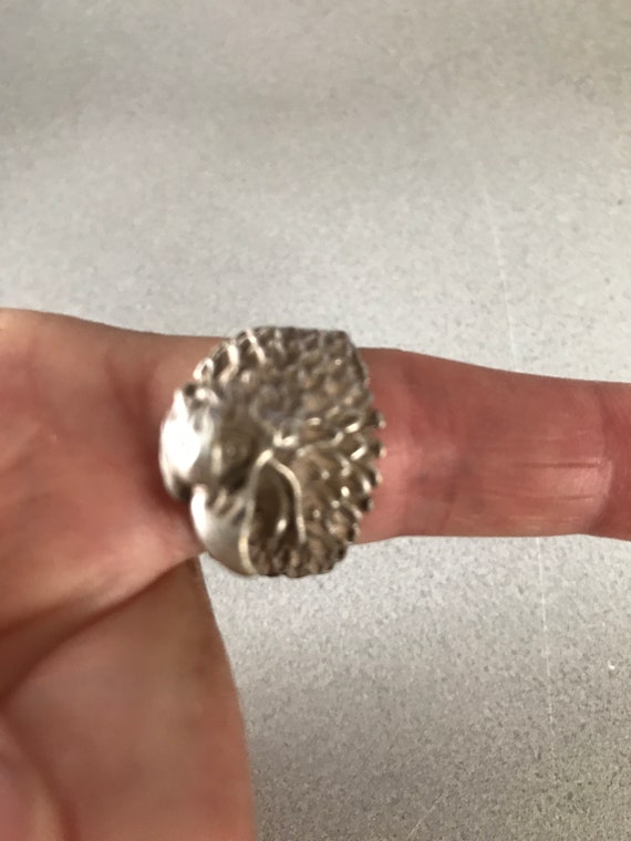 Vintage Miao dynasty ring - eagle head carved on … - image 4