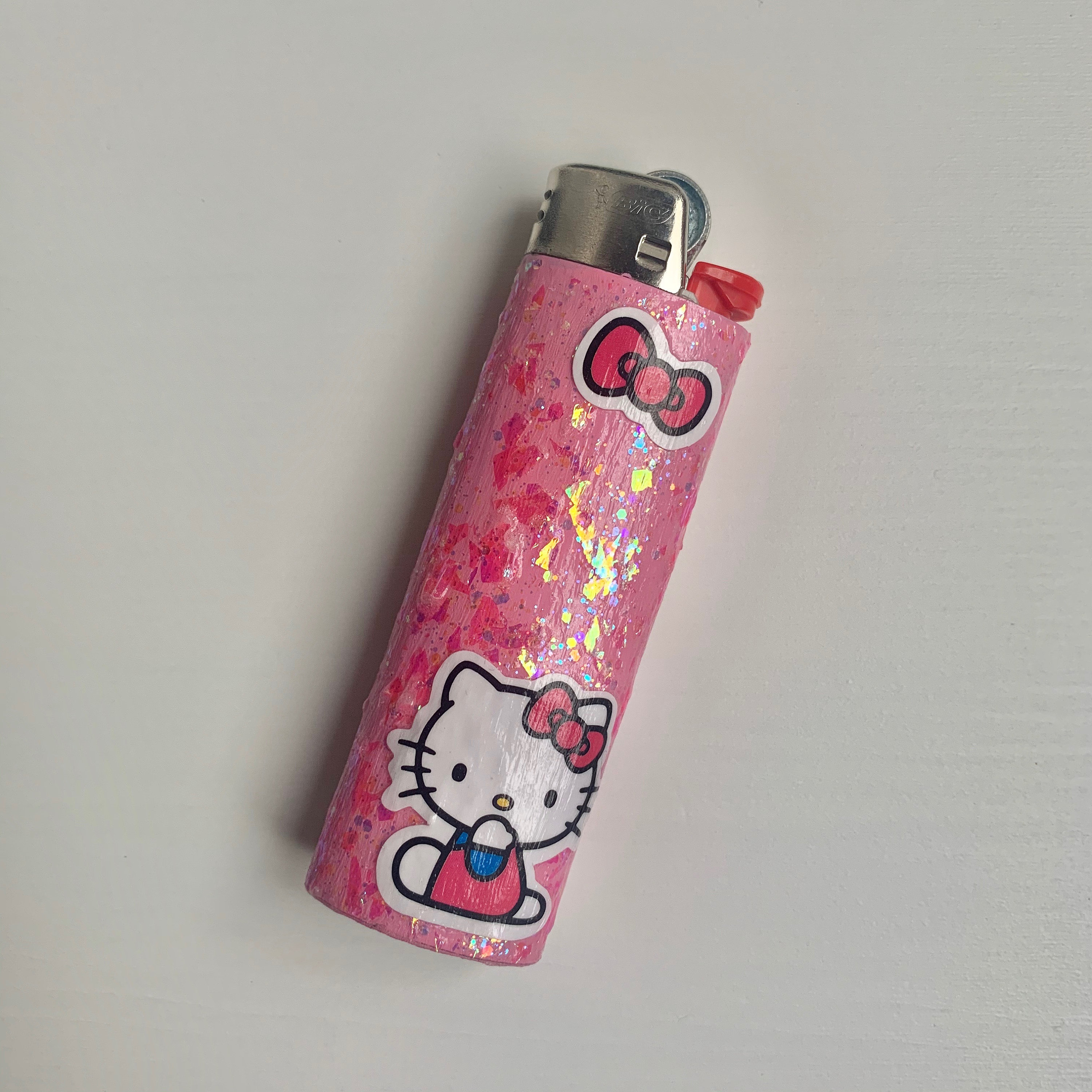 hello kitty pink glitter bic lighter | cute custom lighter
