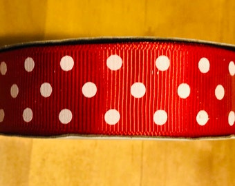 Grosgrain Ribbon Colors Cranberry OR Navy with White StitchingAssorted YardagesCraft Supplies*