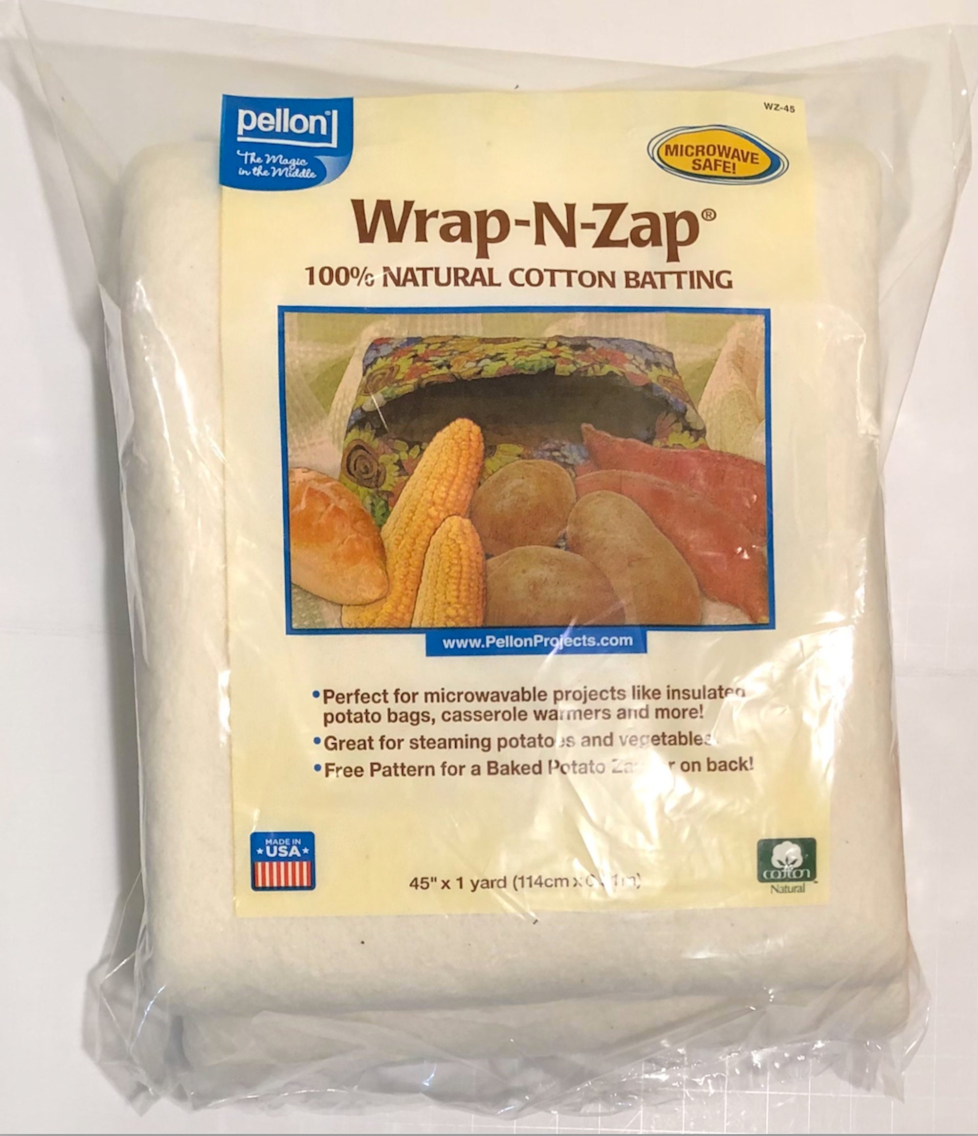 Wrap-N-Zap 100% Natural Cotton Batting 45”x1 Yard