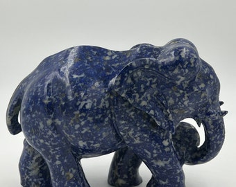 Lapis Elephant Statue Figurine Home Decor Animal Sculpture 4 Inches | Home Decor Elephant Figurine Statue | Animal Statue For Home Decor