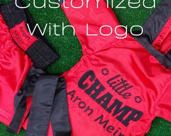 Personalized Kids Boxing Robe Set Embroidery Print Name on Boxing Robe and Shorts