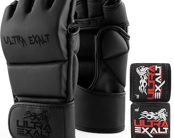 MMA Boxing Gloves Best for Training - Muay Thai Kickboxing with Free Hand Wraps