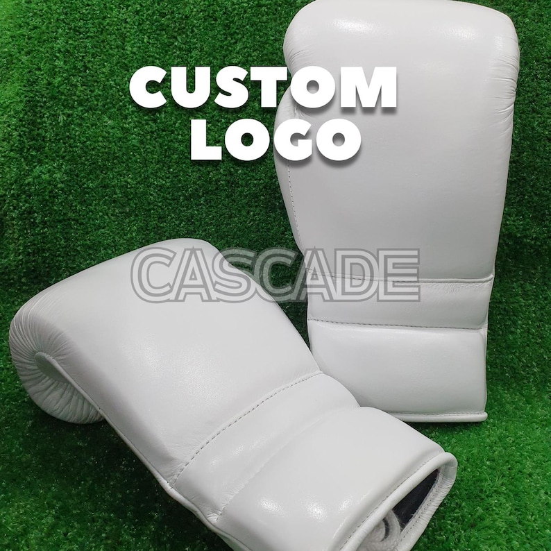 Gants d'entraînement de boxe en cuir de vachette personnalisés : entraînement à lacets pour adultes image 1